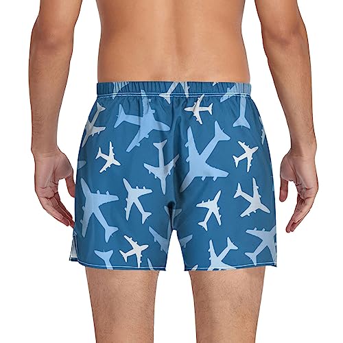 SUABO Men's Boxer Shorts Airplanes Men's Underwear Boxer Briefs Soft Boxers for Men Dad Gifts L2