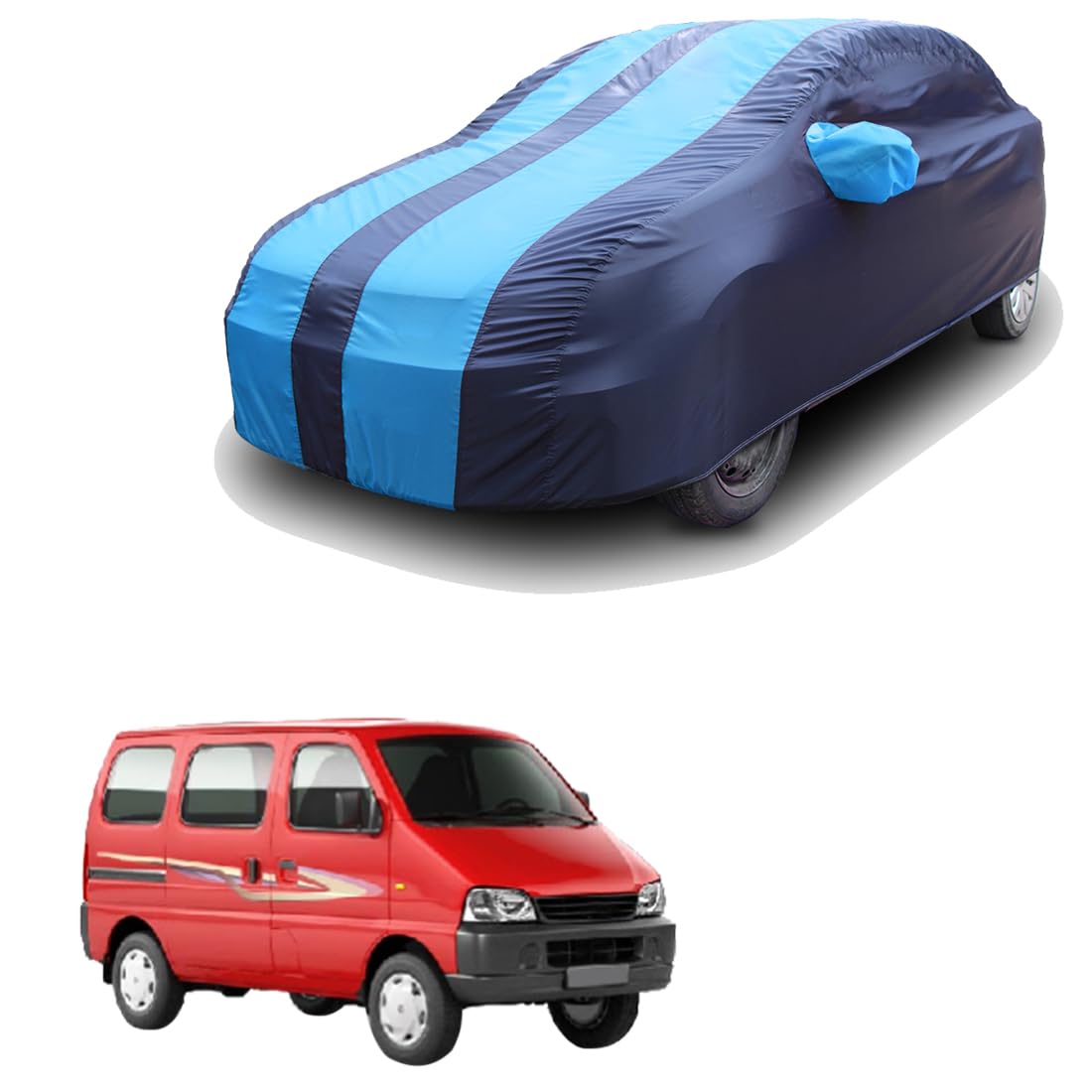 SS (FOR YOUR SMART NEEDS)® All Weather Protection Car Cover Compatible with Maruti Eeco | Anti Dust, Water-Resistant, Custom Fit, Elastic Grip, Buckle Hook with Mirror Pocket |Blue-Blue