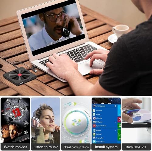 Unidad Externa CD/DVD USB 3.0 Tipo C Slim para Laptop miniatura 2