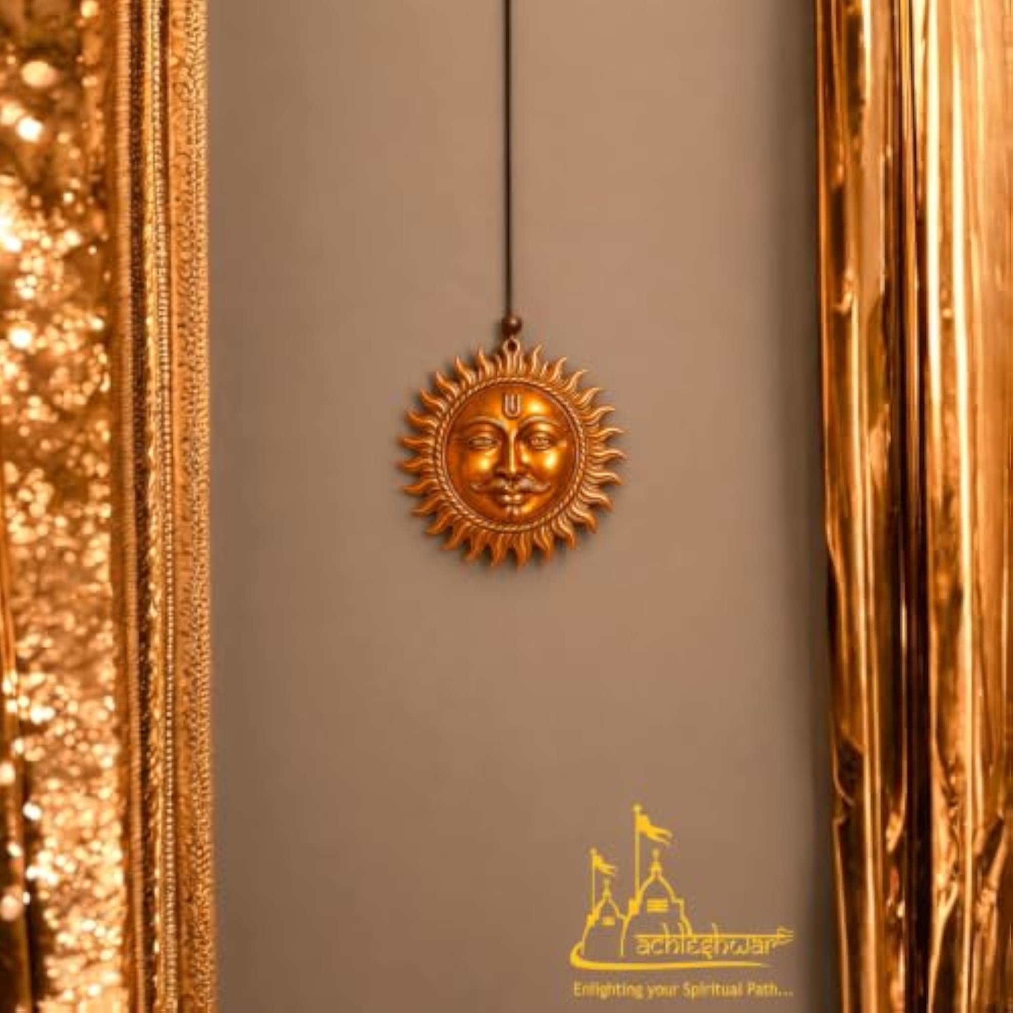 Surya Dev Copper Wall Hanging 12 cm for Home Decor