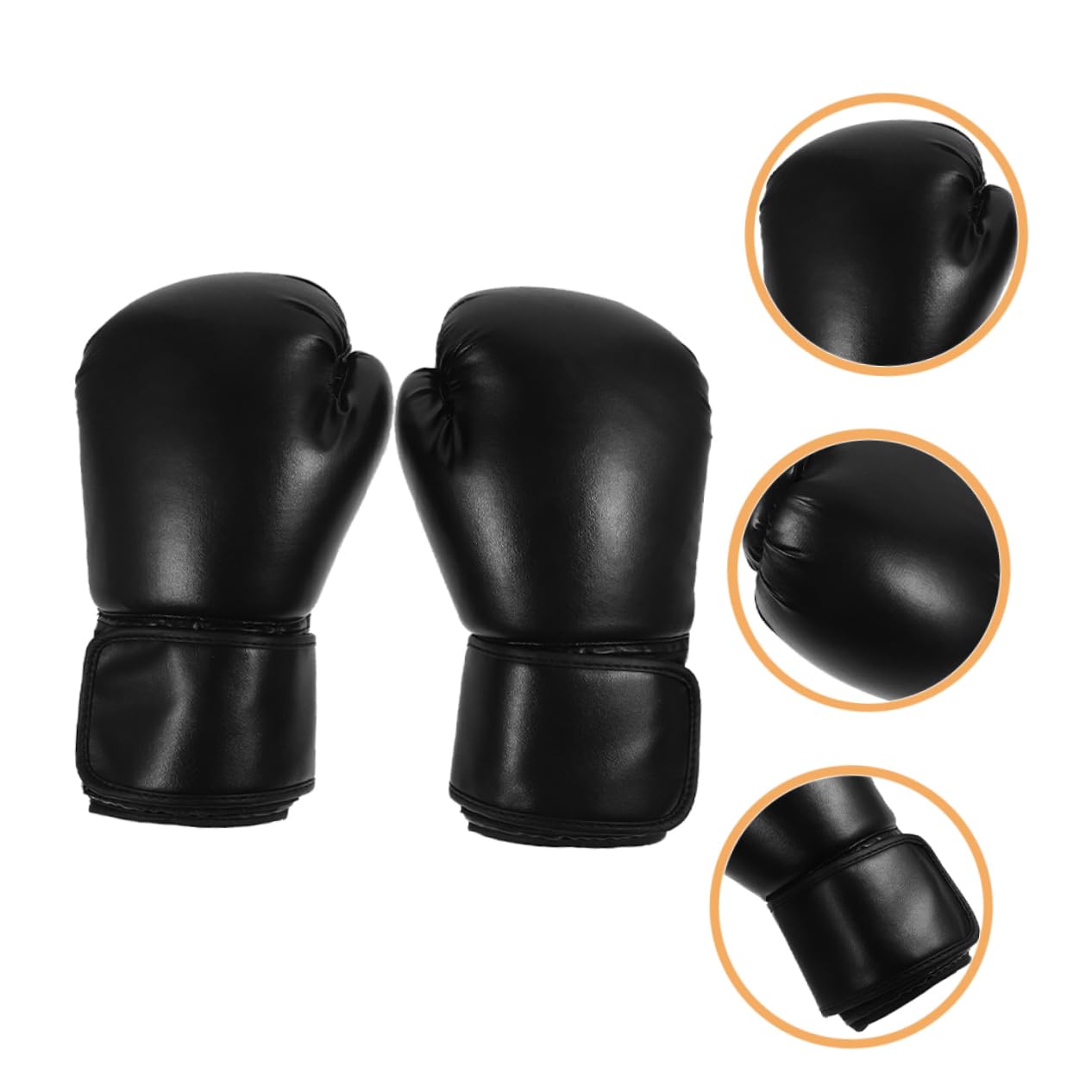 Guantoni da Boxe per Allenamento Donna in Pu Nero, Resistenti All'usura e Confortevoli, per Fitness Workouts e Sparring,