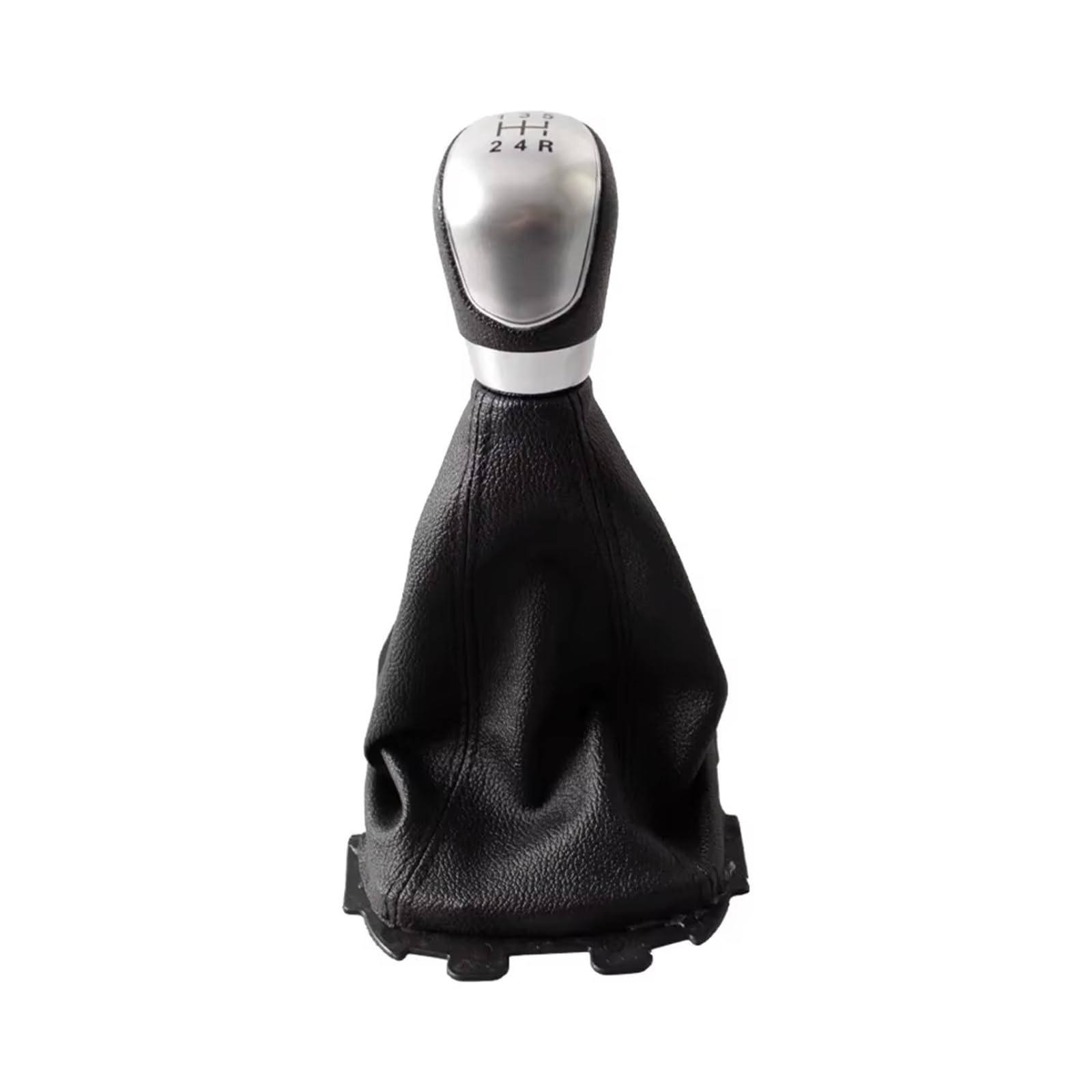 GHQFROP Transmission Gear Shift Knob for Ecosport 2013 2014 2015 2016 2017 2018 Gaiter Boot Cover Manual Gear Shift Knob with PU Leather Car Gear Stick Knob(5 Speed Silver)