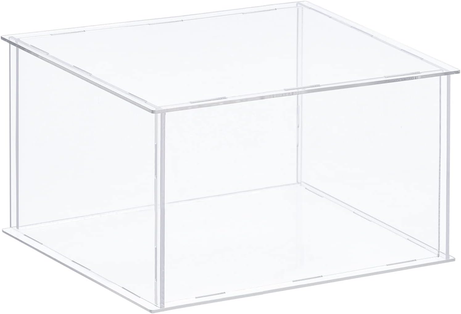 MECCANIXITY Acrylic Display Case Plastic Box Clear Assemble Dustproof Showcase 16x16x6.1 Inch for Collectibles Items
