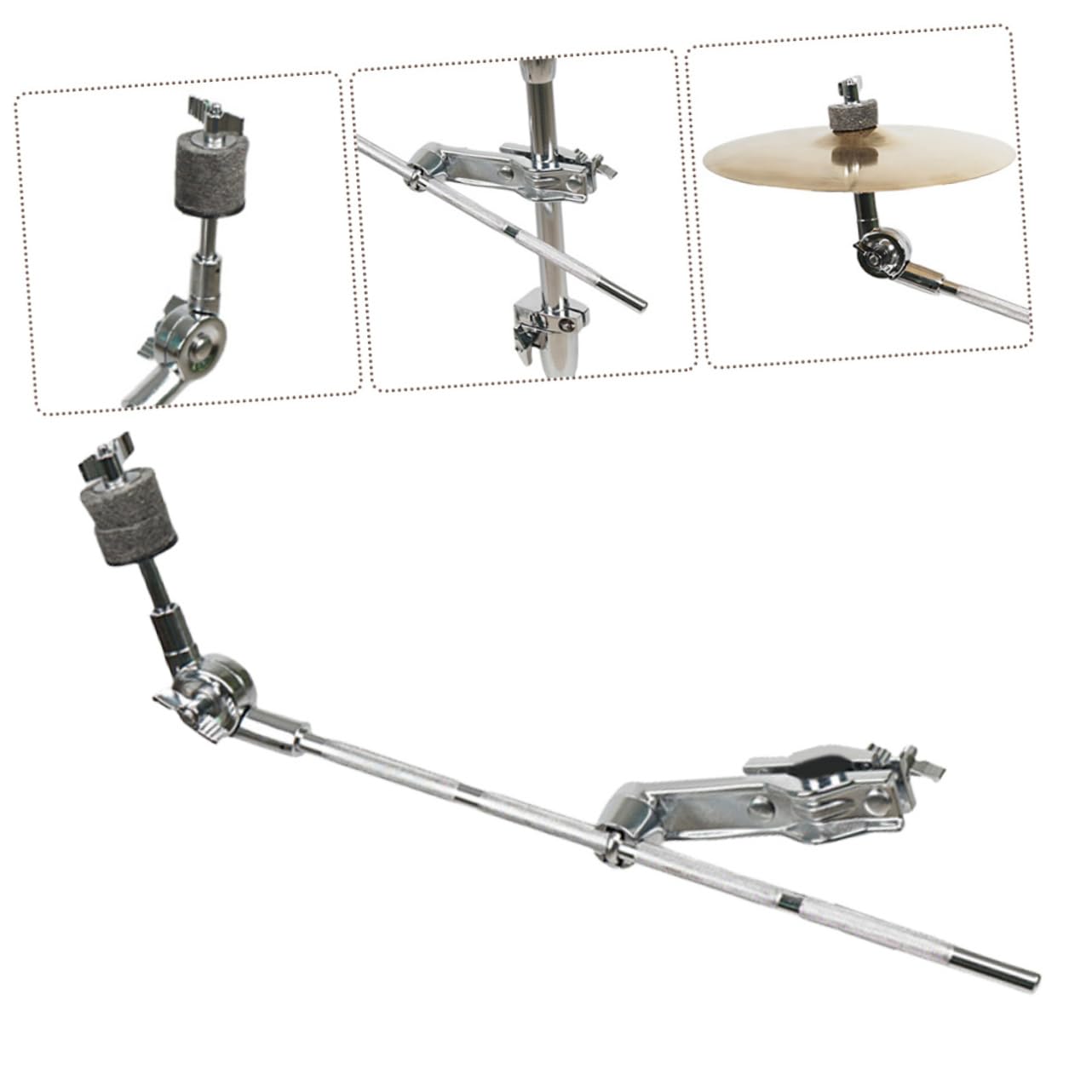 SHOWERORO Klips Rozszerzający Talerz Rhythm Cymbal Mocowanie Statywu Talerzowego Uchwyt Wysięgnika Talerza Z Zaciskiem Uchwyt Ramienia Talerza Podpora Talerza Wysięgnik Statyw