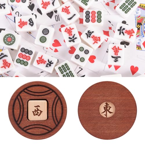 DELORIGIN Wooden Mahjong Wind Indicator for Chinese or American Mahjong Play, Mah jong Game Wind Bettor Game Direction Dice Essential Indicator Accessory for Professional and Casual Entertainment DELORIGIN Wooden Mahjong Wind Indicator for Chinese or American Mahjong Play, Mah jong Game Wind Bettor Game Direction Dice Essential Indicator Accessory for Professional and Casual Entertainment