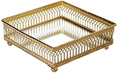 Bandeja Espelhada, Adely, Dourada