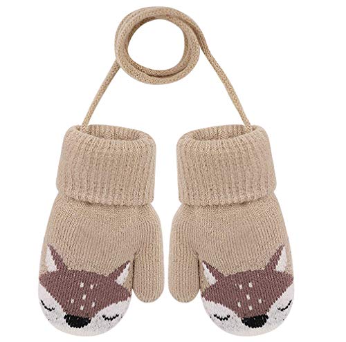 AIDIER Baby Boys Girls Winter Knitted Mittens Warm Fleece Lined Gloves for Kids 0-3 Years