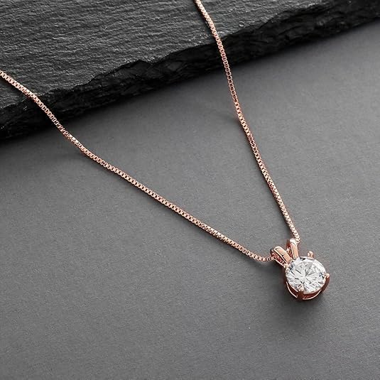 Mariell Cubic Zirconia Crystal Pendant Necklace for Women, 2 Carat 8mm CZ, for Brides, Wedding, Mother's Day Jewelry Gift - Image 4
