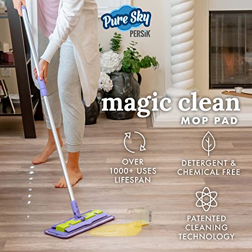 Pure-Sky Microfiber Mop Head Replacement - Just Add Water No Detergents Needed – Deep Clean Microfiber Mop Pad Refill - Damp / Wet / Dry /Dust Mop for House Floors Such as Hardwood, Tile, Marble