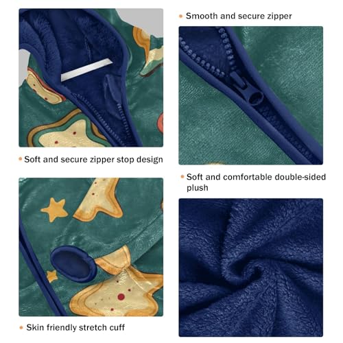 Christmas Cookies Girls Fleece Jacket Girls Fall Jacket Girls Zip Up Hoodie Girls Sherpa Jacket 2-10T3