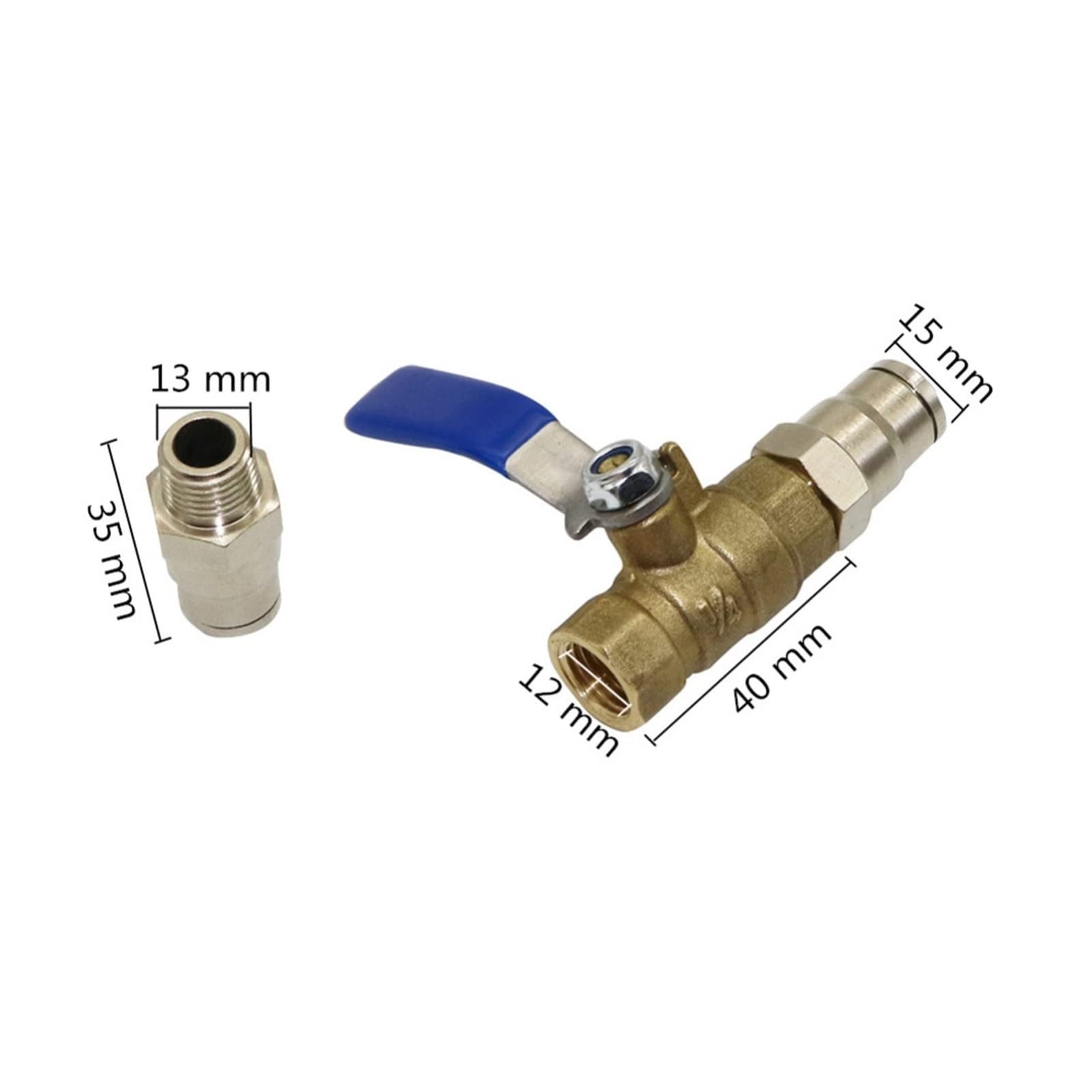 Schlauchverbinder Adapter 3/8 Zoll Gleitverschluss Schnellverbinder Ventil für Gartenbewässerung Nebelkühlsystem Messing Absperrkugelhahn Schlauchadapter 1 Set