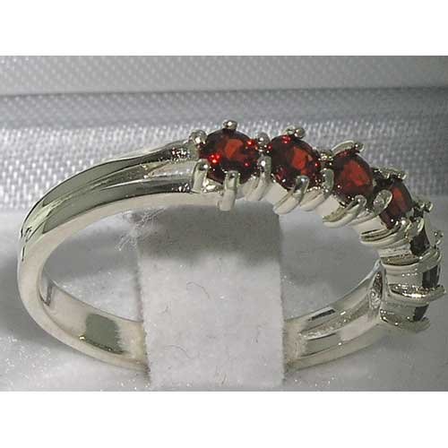 925 Sterling Silver Real Genuine Garnet Womans Eternity Ring4