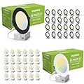 DAMINY 24 Pack 6 Inch White/Black LED Recessed Light with Junction Box,5CCT,Ultra-Thin,High Brightness