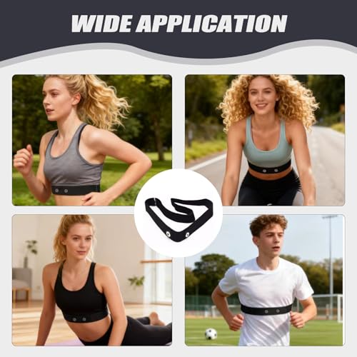 Ceinture Cardio Réglable, Sangle de Ceinture Élastique Sport Support Moniteur de fréquence Cardiaque Sangle Poitrine Rechange Poitrine Réglable Moniteur Compatible avec Wahoo Polar H10 H9 Coospo – Image 6