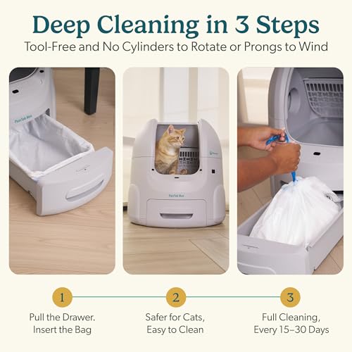 Image of Petcove PurrTek Max Cat Automatic Litter Box Self Cleaning - Extra Large 65L with WiFi App Control, Quiet 30dB Motor for Multiple Cats up to 22 lbs