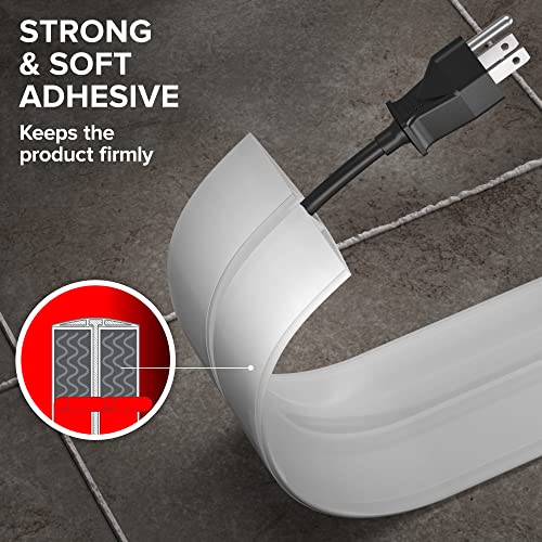 Floor Cord Cover X-Protector – 5’ Overfloor Cord Protector – Self-Adhesive Power Cable Protector – Silicone Cord Protector – Ideal Extension Cord Cover To Protect Wires On Floor (60 In) #TOP3