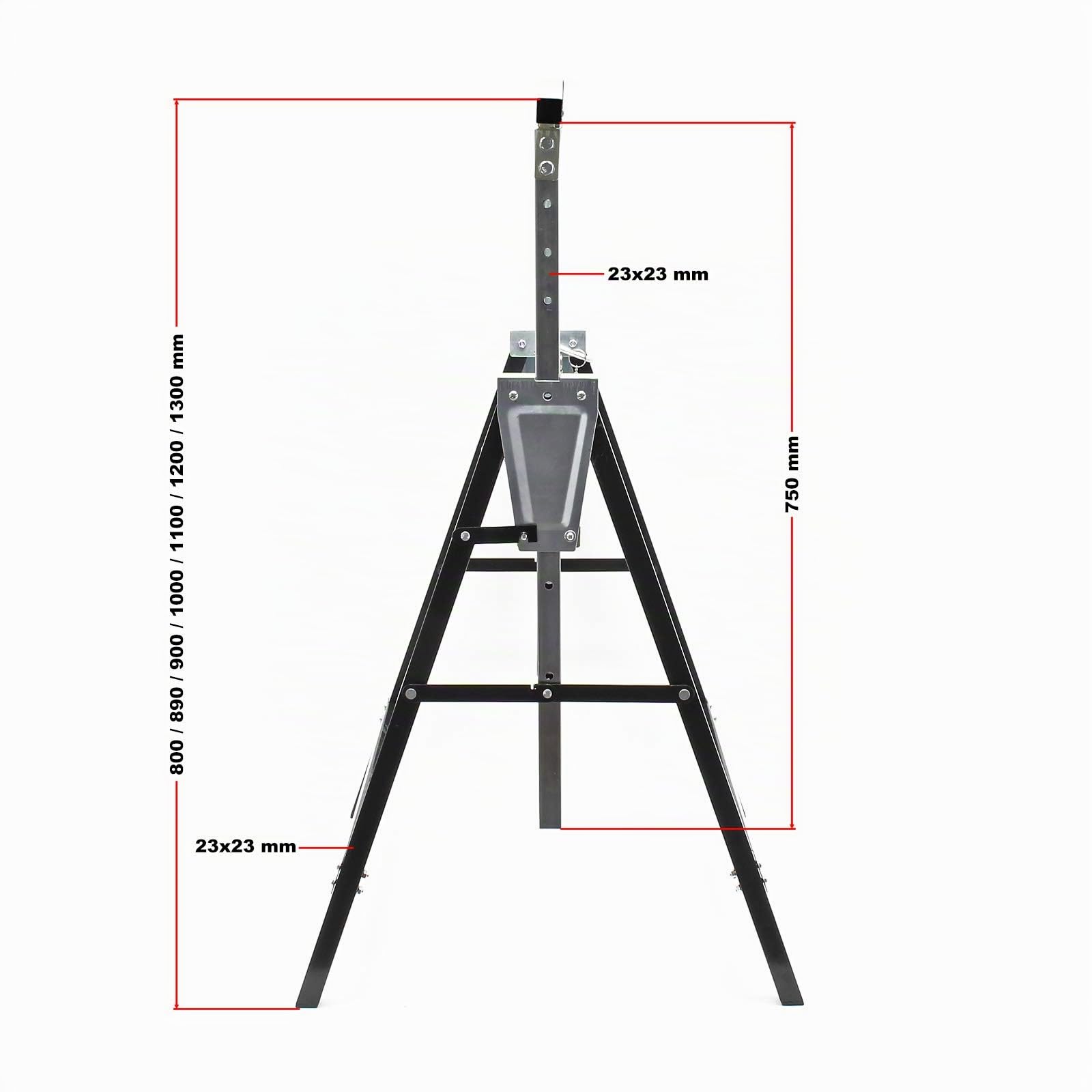 Wiltec 2X Cavalletti per ponteggi Telescopici Richiudibili Altezza Regolabile 80-130cm Max 200kg Cantiere