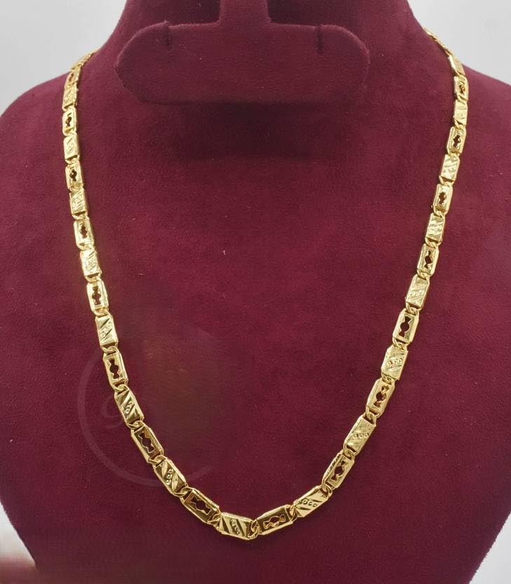 One gram Stylish Golden Neck woman and men Chain “20” Inches Gold-plated Chain_B721-picture-51
