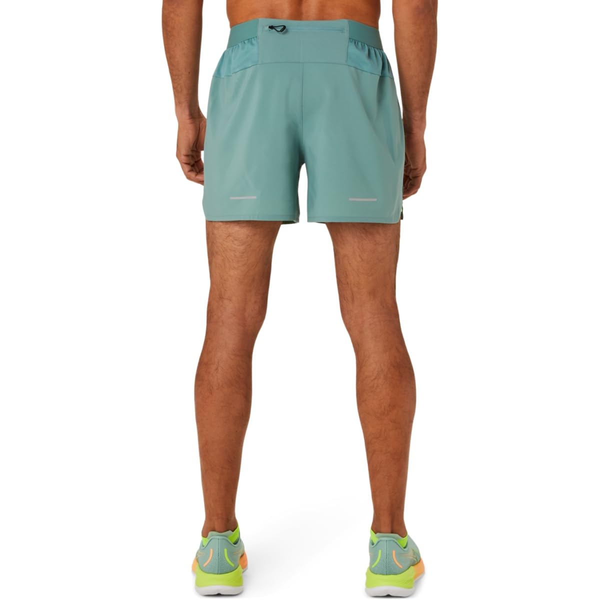 ASICS Men's Road 2-N-1 5IN Short Running Shorts, 2XL, Celadon/Safety Yellow