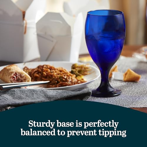 Libbey 4116SRB Premiere Cobalt Iced Tea Glasses, Stylish Cobalt Blue Drinking Glasses Set Of 12, Dishwasher Safe Stemmed Water Goblets thumb #4