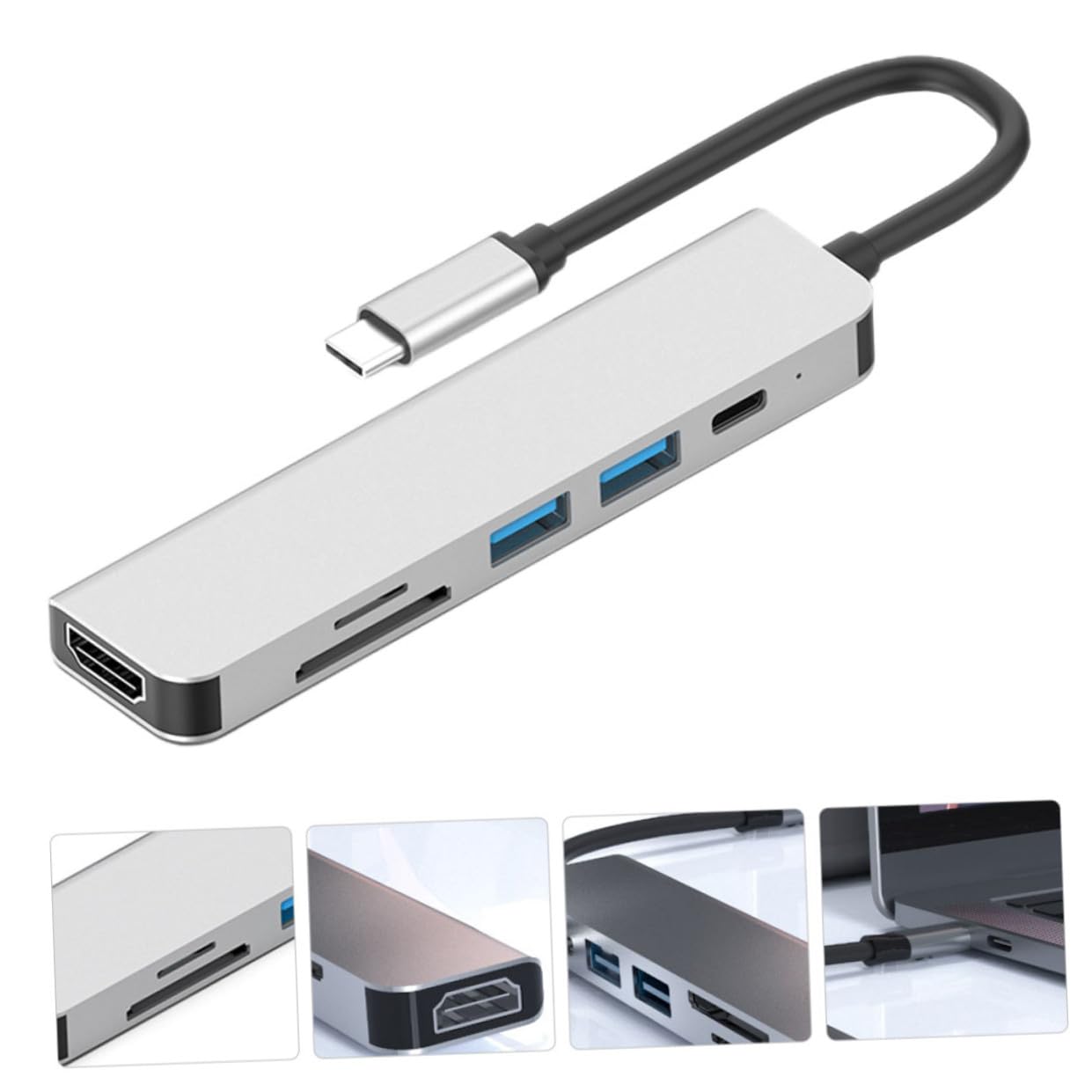 BESTonZON 3pièces Type- Multifonction Pd avec Lecteur De Cartes Adaptateur USB c Portable pour Pc Et Écran Station Accueil Durable