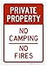 Private Property No Camping No Fires Sign, 10x14 Inches, Rust Free .040 Aluminum, Fade Resistant, Made in USA by My Sign Center