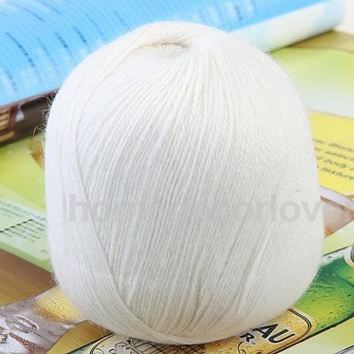 GenericGeneric Soft 95% Goat Cashmere Wool Knitting White 400m (437yd)
