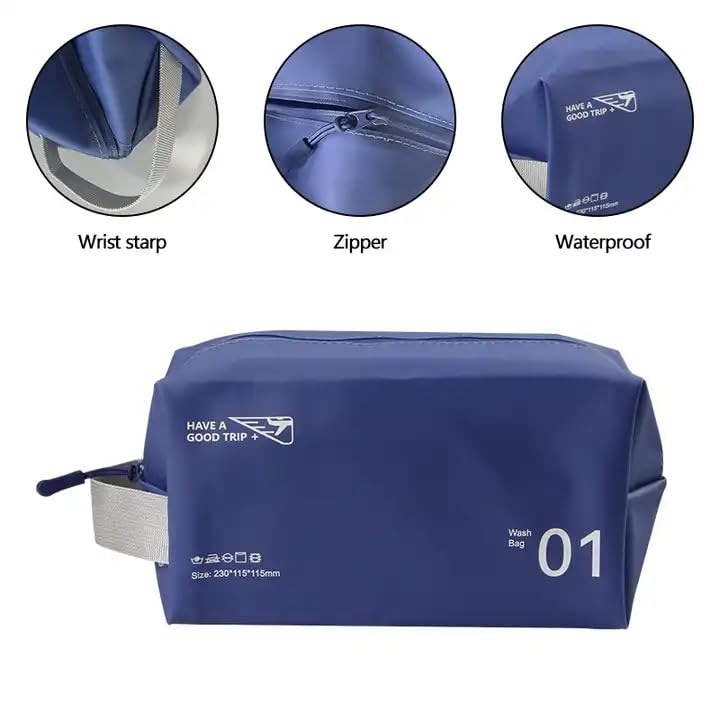 Image of PVC Toiletry Bag for Men & Women for Travel | Light Blue | Pack of 01