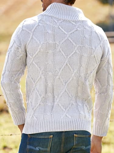 Vdnerjg Men's Thermal Turtleneck Sweater Long Sleeve Cable Knit Casual Chunky Pullover Jumper3