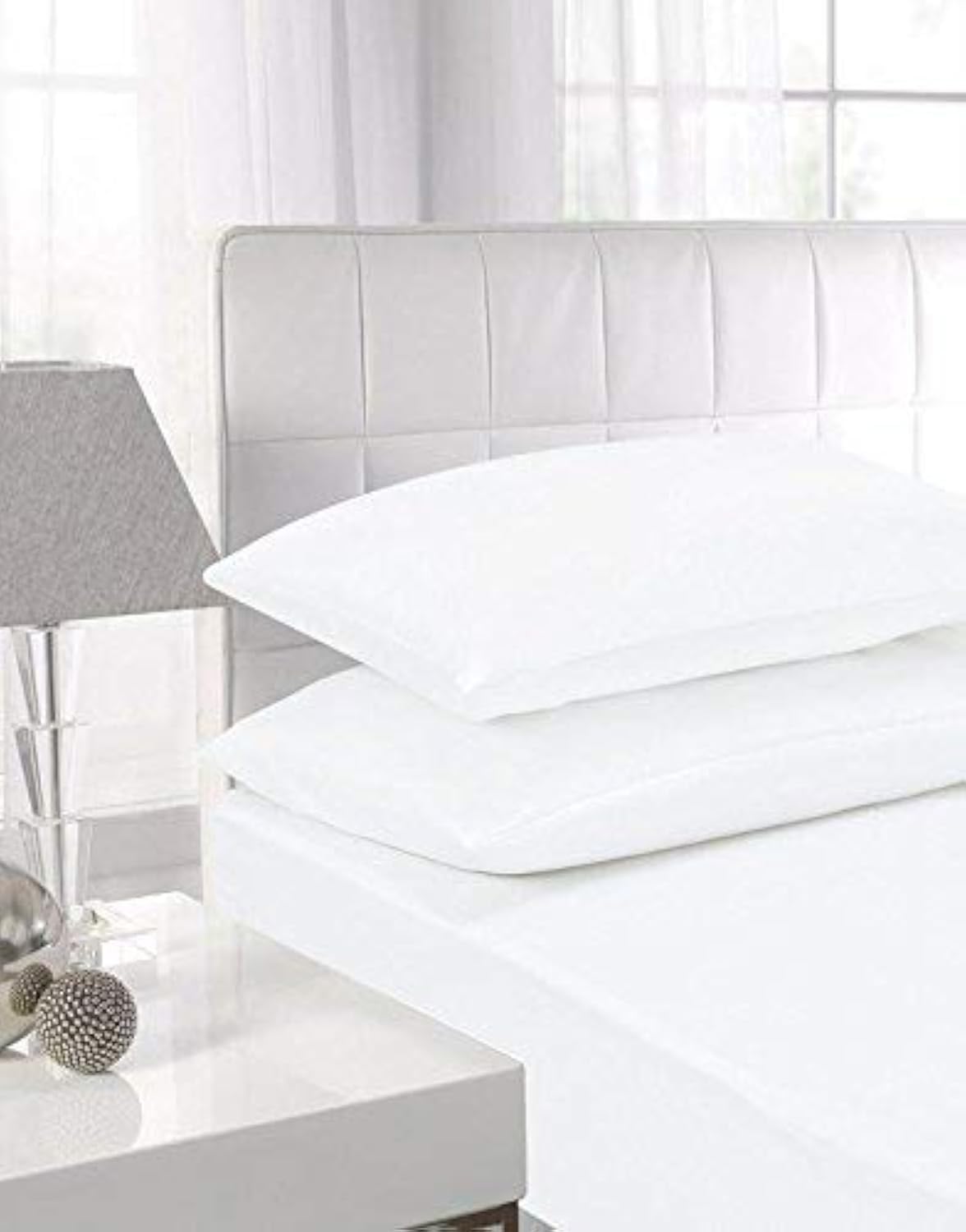 Niys Luxury Bedding White Flat 100% Egyptian Cotton Flat Sheet (, King)