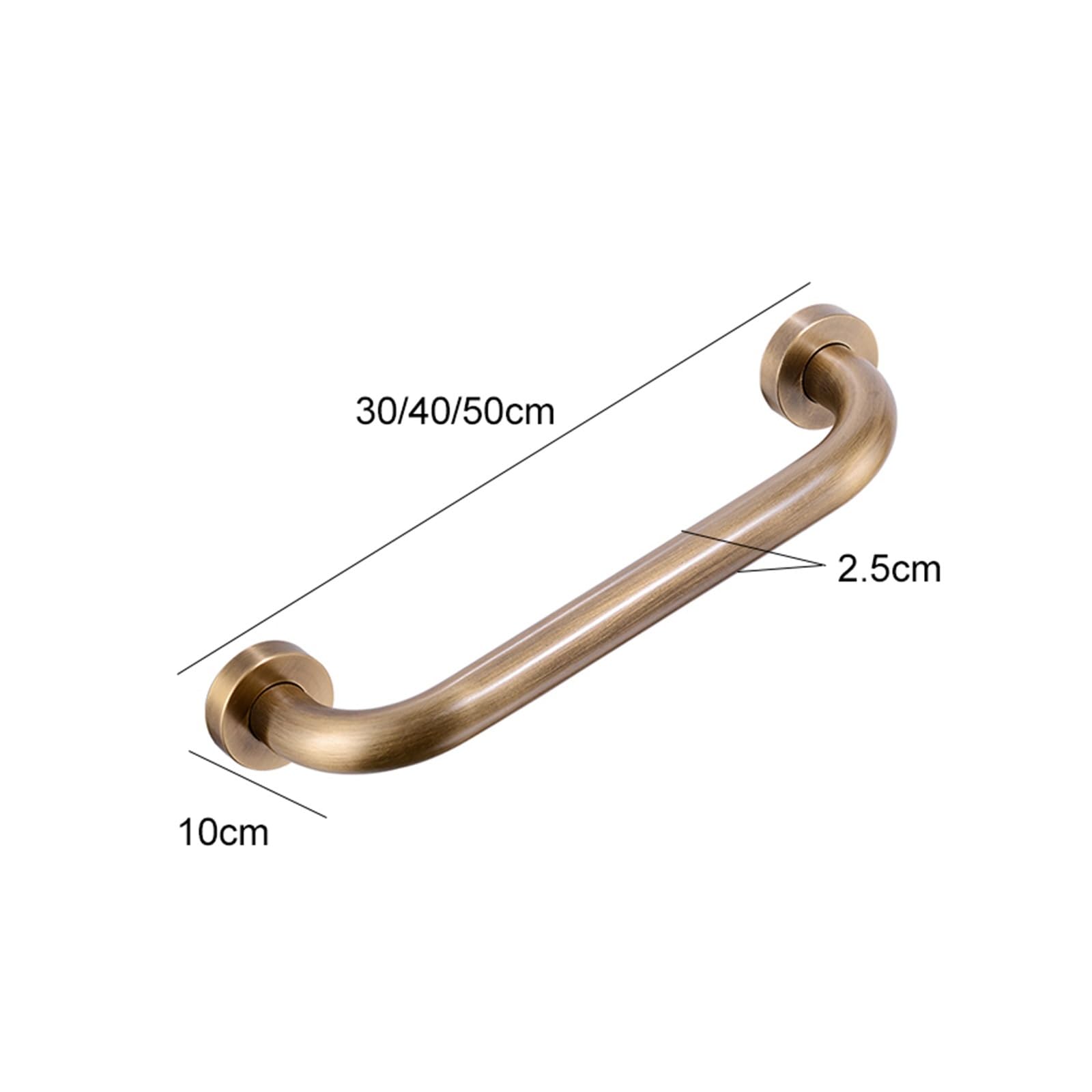 Barra de agarre segura para baño, 30/40/50 cm, latón bronce, barra de agarre para inodoro, barra de agarre para ducha, mango de seguridad EL89 (antiguo-40 cm)