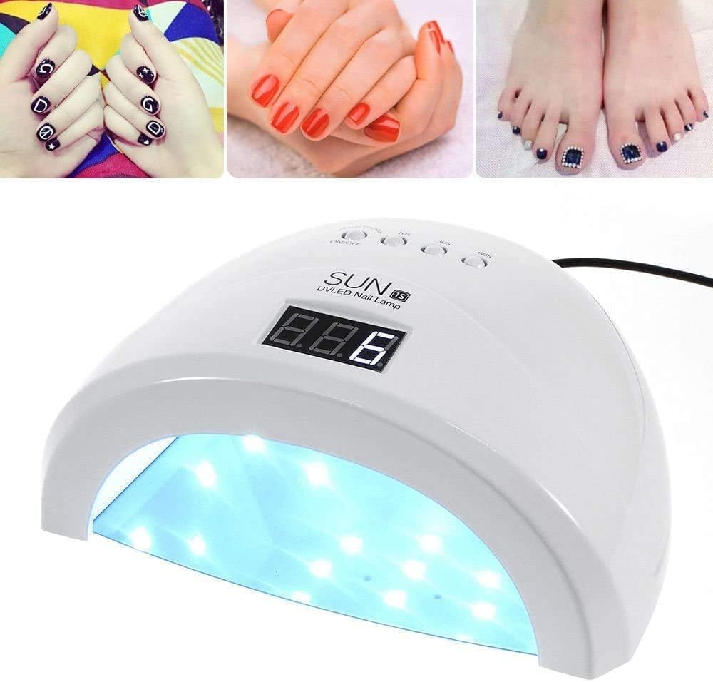 SQUADO - Lampada Uv Led Da 48W X Ricostruzione Unghie Con Display Timer + Sensore