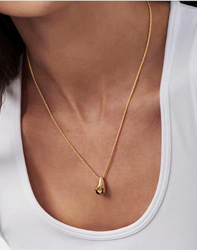 Miniatura 3 de InzheG Long Gold Pendant Necklace 18K Gold Plated Statement Simple Sweater Necklace Fashion Dainty Necklace Chain Charms Rope Chain Thin Italian