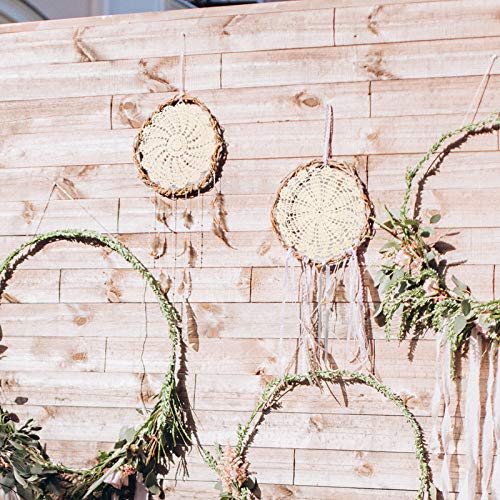 image for Chuangdi 4 Pieces Lace Doilies Crochet Round Lace Placemat Handmade La