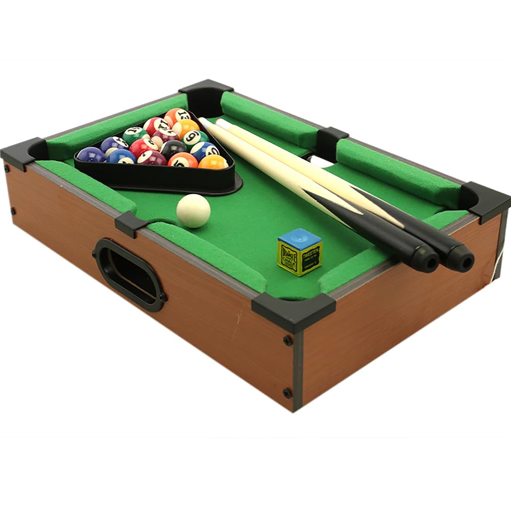 BAKAJI Carambola da Tavolo con Stecche e Palle con Triangolo, Biliardo da Casa con Palline e Accessori per Adulti e Bambini, Gioco di Società Idea Regalo con 6 Buche, 36 x 24 cm