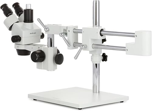 Miniatura 7 de AmScope SM-4TP Microscopio estéreo trinocular profesional con zoom estereoscópico SM-4TP con control simultáneo de enfoque oculares WH10x aumento