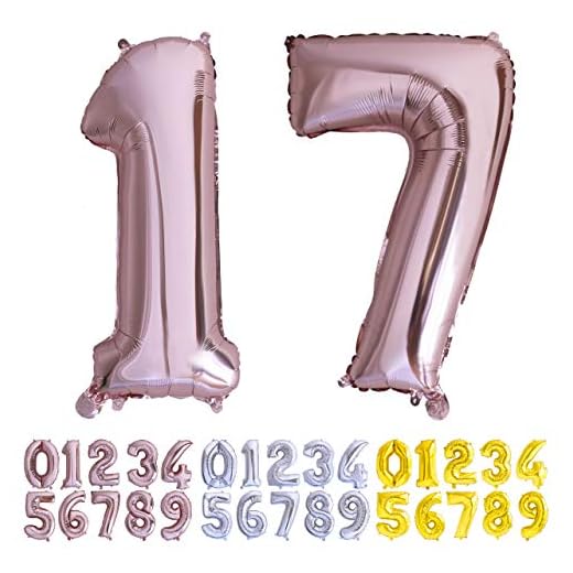 Globo numero 17 o 71 oro rosa. Globos Gigante números 1 7 fiestas cumpleaños decoración fiesta aniversario boda tamaño grande 70 cm con accesorio para inflar aire o helio