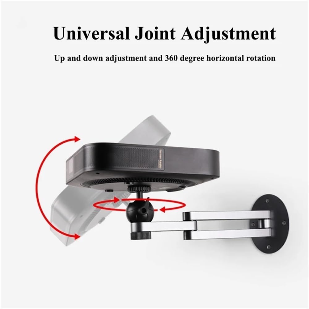 Supports de support pour projecteur Support de projecteur robuste en alliage d'aluminium, support mural for trou de vis universel de 1/4 pouces, capacité de chargement de 10Kg Prise en charge du proje
