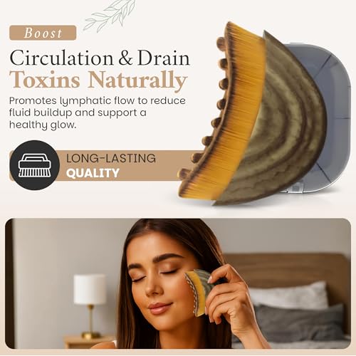 Lymphatic Contour Face Brush, Facial Brush for Lymphatic Drainage, Dry Lymphatic Massage Brush, Face Sculpting Brush, Contour Face Brush, Detox & Lift, Face Depuffer, Facial Tool - Image 5