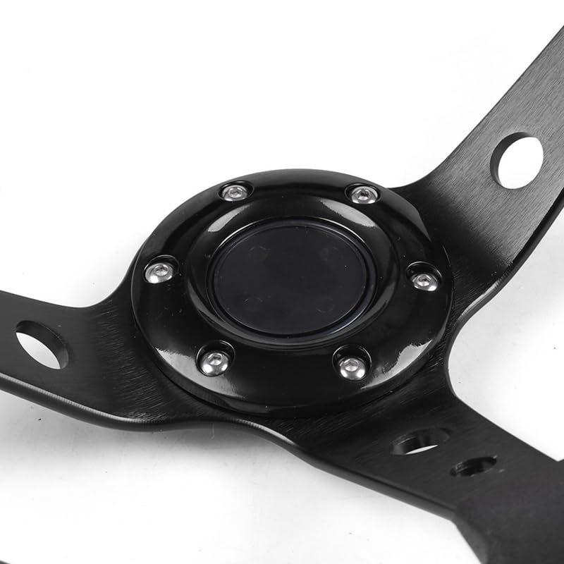 Volante da Corsa Universale,Volante Sportivo Volante da corsa gioco universale, 14 pollici 350 mm(Black)
