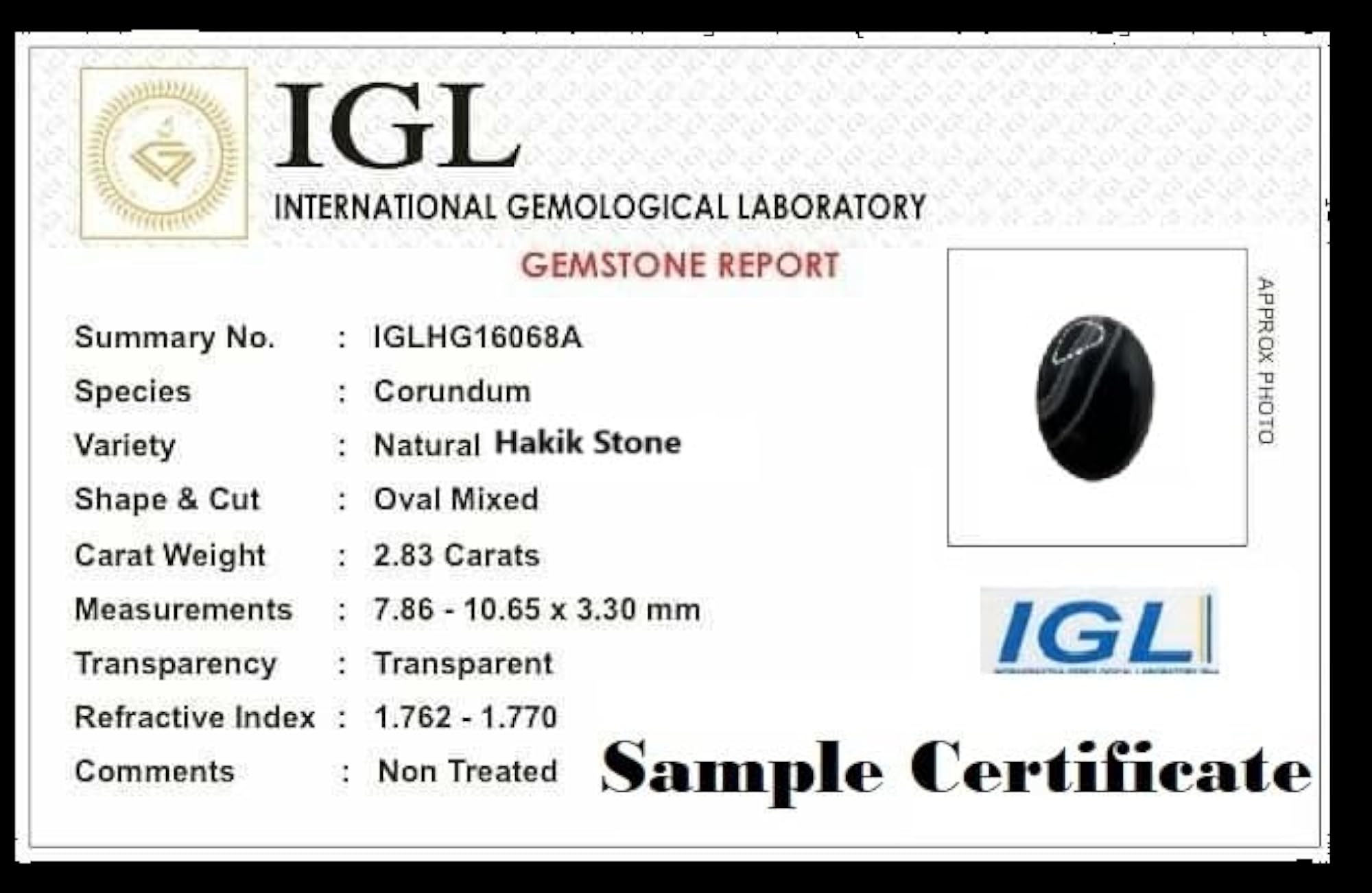 Original Certified Sulemani Hakik Stone, 8 Carat Gemstone