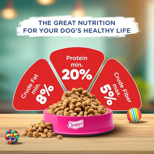Image of Chappi Puppy Dry Dog Food, Chicken & Milk, 7 kg, Complete and Balanced Food for Puppies (Pack of 2)