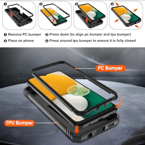 Coque Samsung A13 5G noire armure rotative blindée - 4