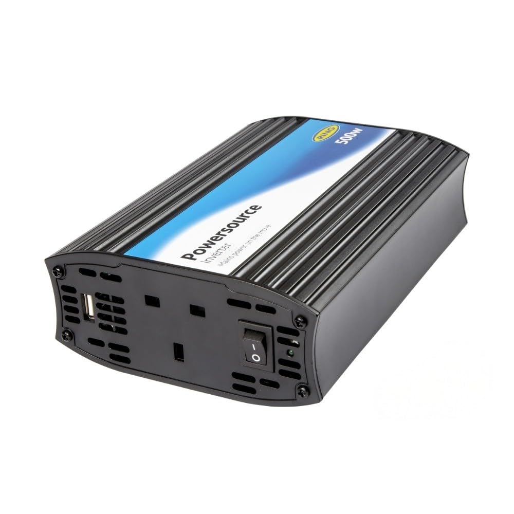 RING 500W Power Source Compact Inverter With USB - Ideal For Charging Smartphones & Tablets