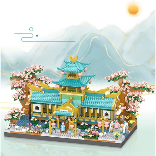 Image of SKY LINE OCEAN Chinese Garden Wedding Pavilion Mini Building Blocks Set (2350 PCS), Micro Bricks Architecture Model Kit with LED Lights, STEM Toy Kit for Adults & Kids, Only for 14+