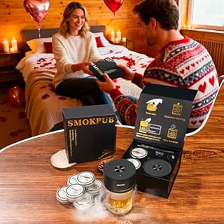 SMOKPUB Electric Whiskey Smoker Kit Built-in Lighter, No Butane Needed, Rechargeable Cocktail Smoker Kit with 6 Wood Chips, Old Fashioned Drink Smoker Kit, Bourbon Whiskey Gifts for Men,Dad,Husband