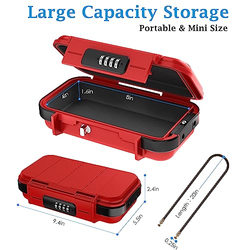 AMIR Portable Safe Box, Combination Security Case LockBox with Code, Waterproof Anti-Theft Mini Travel Safe Box with Removable Chain, Portable Lock Box for Travel,Dorm,Beach,Hotel,Car,Home,Office - Image 4