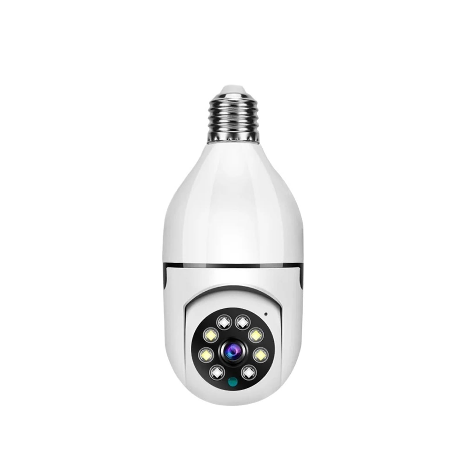Caméra Ampoule HD E27 Couleur Vision Nocturne WiFi caméra intérieure Alarme vocale Audio bidirectionnel AI Suivi de Mouvement IP,Tranquillité d'esprit Toujours(Cam Add 128G Card)