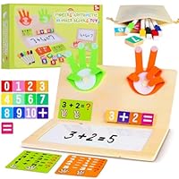 Quanquer Montessori Math Number Blocks Toys with Drawing Function for 3 4 5 6 Year Olds Boys Girls, Educational Wooden Board Counting Games Toys for Kids, Christmas Birthday Gifts for Boys Girls