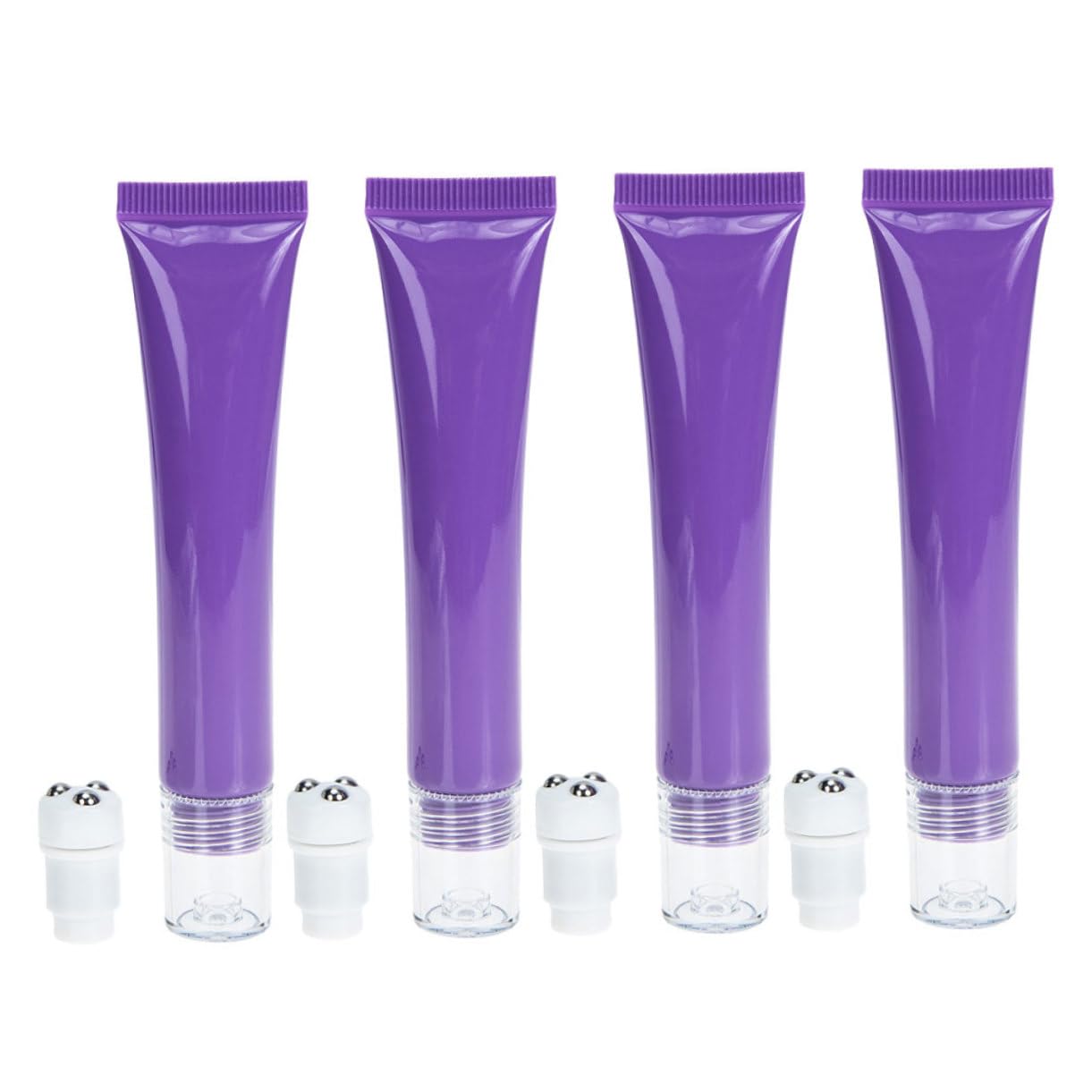 Hemoton under Eye Roller Bottle 4pcs Essential Oil Refillable Squeeze Tubes Empty Gel Tube for Diy Skincare